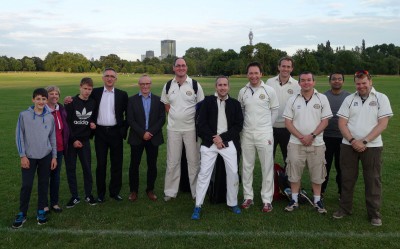 Carib Beer XI players with Martins visiting players